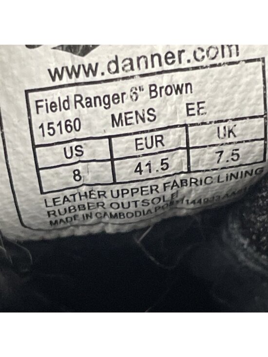 Danner Field Ranger 6”Boots Men’s 8 Waterproof Composite Toe Work Brown main image 8
